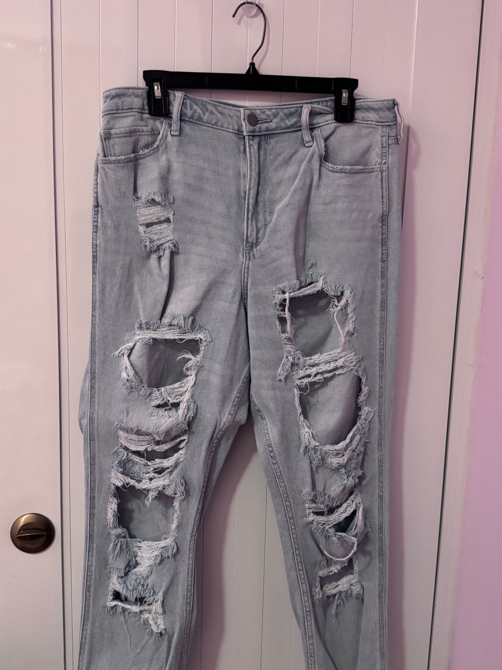 Hollister Light Blue Distressed Boyfriend Jeans
